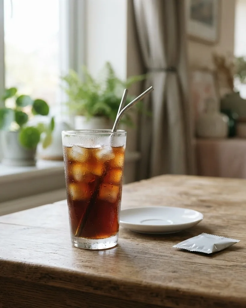 Detail view of caffeine, acidity and sugar: the three quiet risks iced coffee adds