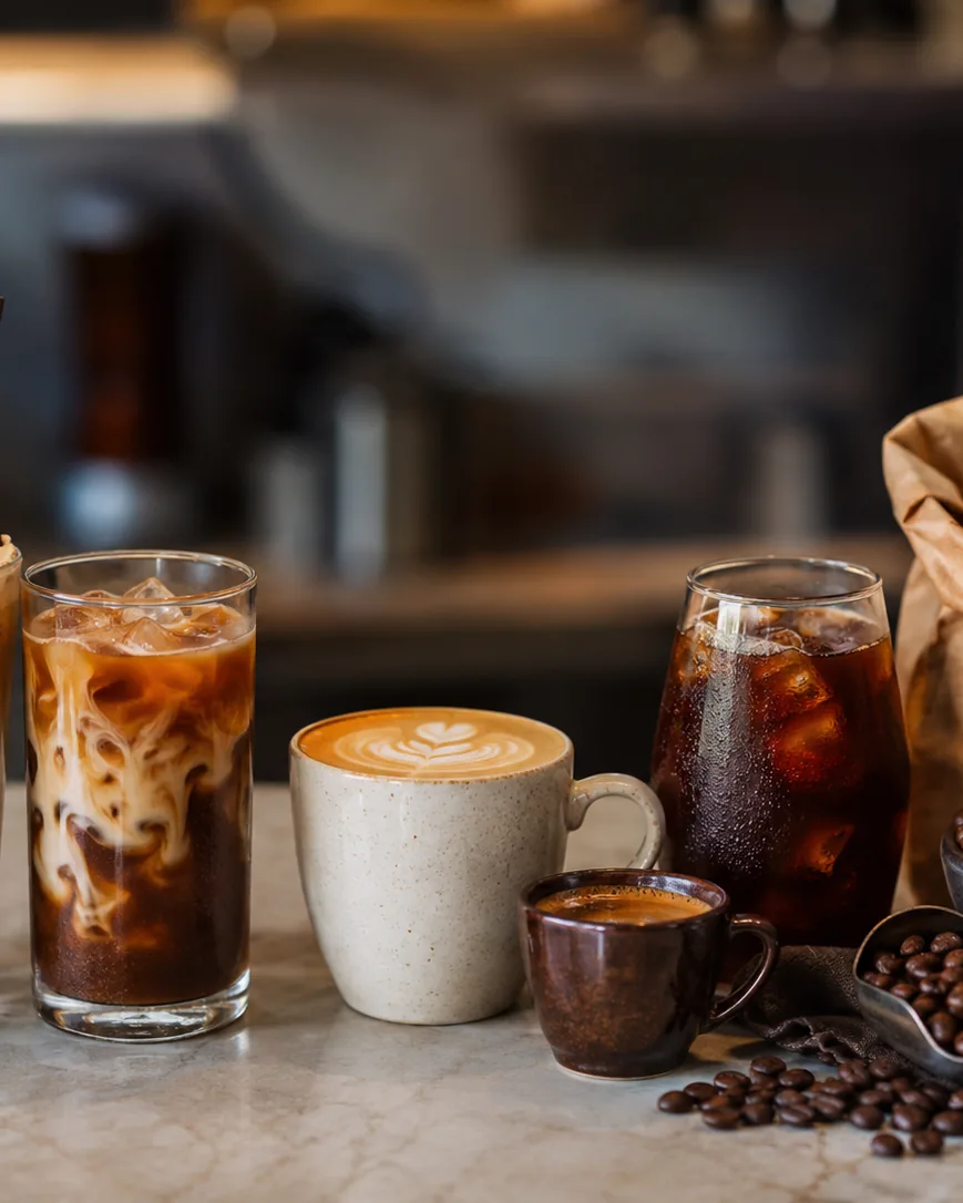 Detail view of every category on the board, from Ice Blended to whole bean