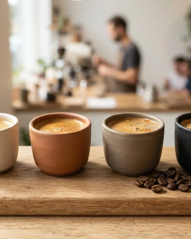 Close-up illustrating what a coffee flight actually is (and what it is not)