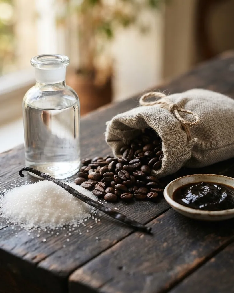 Close-up illustrating what a coffee liqueur legally has to contain