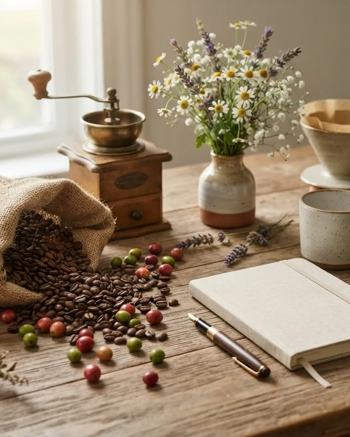 Detail view of who Runs Flower Child Coffee and Why Direct Trade Matters Here